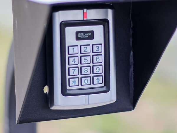 Keypad entry pad at the gate for 24-hour access