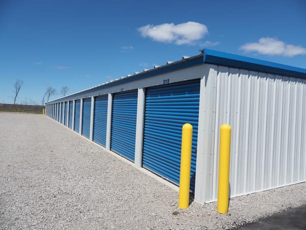 Overview of the storage property showing multiple unit buildings side by side